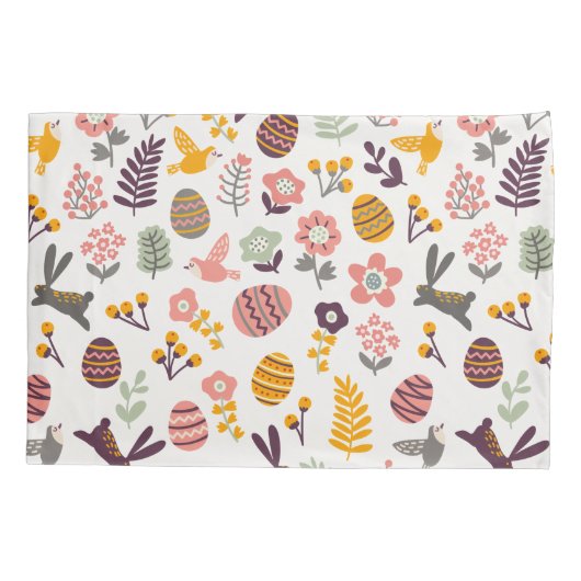 Floral Easter Spring Pattern | Proefcase Kussensloop (Achterkant-Links)