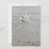 Floral Edelweiss alpine flower Barn wood Wedding Save The Date (Achterkant)