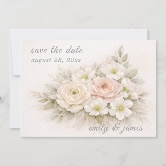 Floral Editorial Bouquet save the date cards (Voorkant)