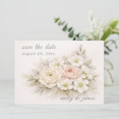 Floral Editorial Bouquet save the date cards (Staand voorkant)