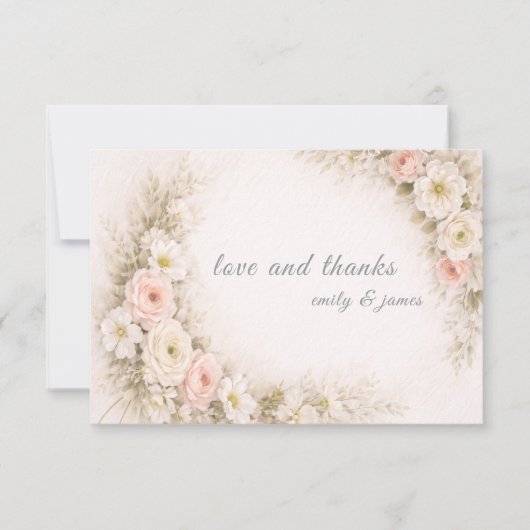 Floral Editorial Bouquet save the date cards Bedankkaart (Voorkant)