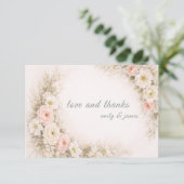 Floral Editorial Bouquet save the date cards Bedankkaart (Staand voorkant)
