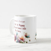  Floral Educational Assistant Pink  Personalize Koffiemok (Voorkant links)