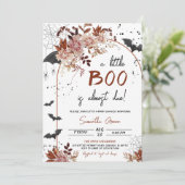 Floral Een beetje Boo Baby shower Kaart (Staand voorkant)