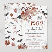 Floral Een beetje Boo Baby shower Kaart (Voorkant / Achterkant)