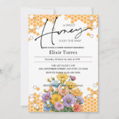 Floral Een Sweet Honey Bee Baby shower Kaart (Voorkant)