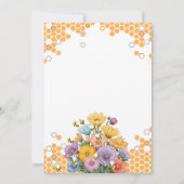 Floral Een Sweet Honey Bee Baby shower Kaart (Achterkant)