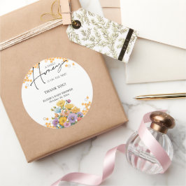 Floral Een Sweet Honey Bee Baby shower Ronde Sticker