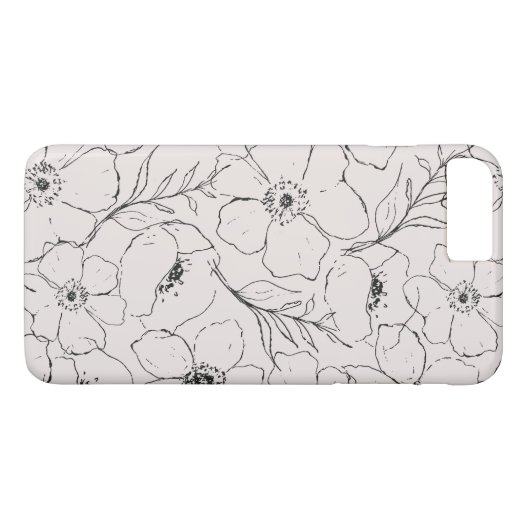 Floral eenvoud - Neutraal Case-Mate iPhone Case (Achterkant (Horizontaal))