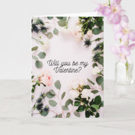 Floral, eenvoudige en minimalistische Valentijnse Kaart