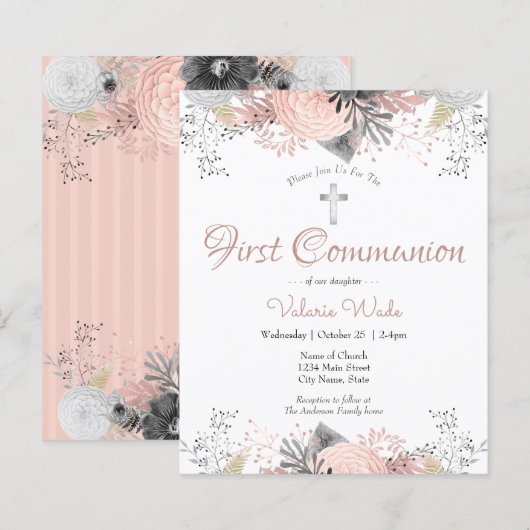 Floral eerste communautaire begrotingsuitnodiginge (Voorkant / Achterkant)