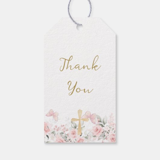 Floral eerste communie cadeau Label Cadeaulabel (Achterkant)