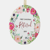 Floral Eerste Kerstmis Ornament in ruste (Rechts)