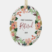 Floral Eerste Kerstmis Ornament in ruste (Rechts)