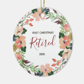 Floral Eerste Kerstmis Ornament in ruste (Links)
