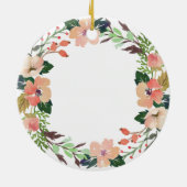 Floral Eerste Kerstmis Ornament in ruste (Achterkant)