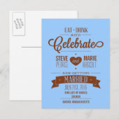 Floral eet, Drink en viert sparen de Kaart van de  (Voorkant / Achterkant)