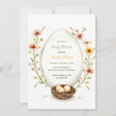 Floral Egg Easter Baby shower Kaart (Voorkant)