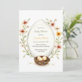 Floral Egg Easter Baby shower Kaart (Staand voorkant)