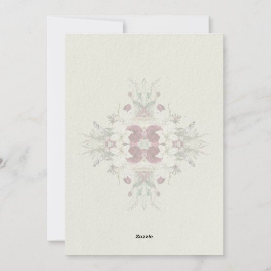 Floral Eid Adha Mubarak Kaart | White & Mauve Isla (Achterkant)