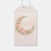 Floral Eid Mubarak – Blush Pink Islamic Gift f Cadeaulabel (Voorkant)