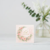Floral Eid Mubarak – Blush Pink Islamic Gift f Informatiekaartje (Staand voorkant)