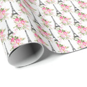 Floral Eiffel Tower Cadeaupapier (Rol Hoek)
