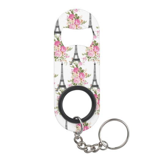 Floral Eiffel Tower Mini Flessenopener (Achterkant)