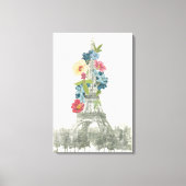 Floral Eiffel Tower | Parijs, Frankrijk Canvas Afdruk (Voorkant)