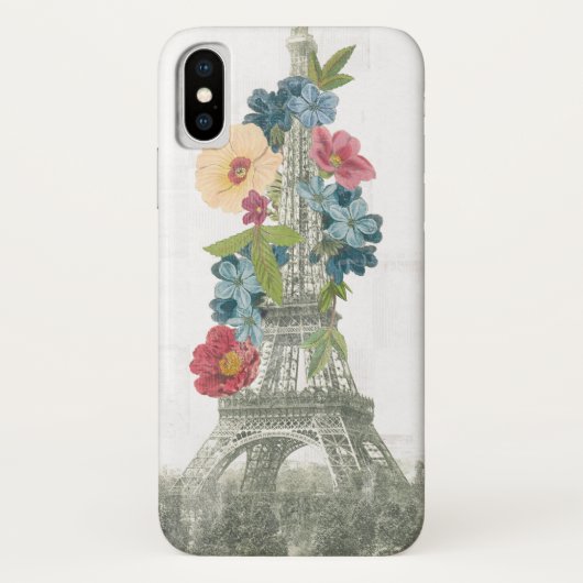 Floral Eiffel Tower | Parijs, Frankrijk Case-Mate iPhone Case (Achterkant)