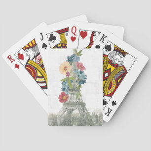 Floral Eiffel Tower   Parijs, Frankrijk Pokerkaarten