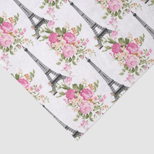 Floral Eiffel Tower Tissuepapier (Detail)