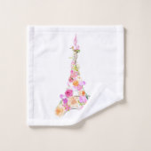 Floral eiffeltoren bad handdoek (Wasdoekje)