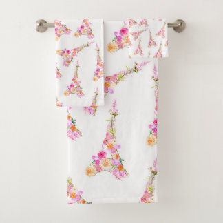 Floral eiffeltoren bad handdoek