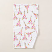 Floral eiffeltoren bad handdoek (Handdoek)