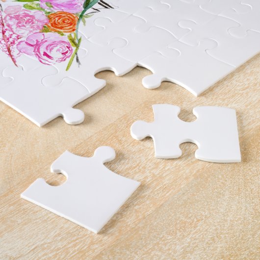 Floral eiffeltoren legpuzzel (Zijkant)