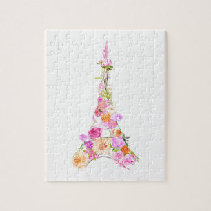 Floral eiffeltoren legpuzzel
