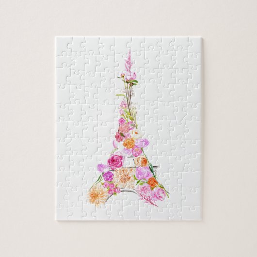 Floral eiffeltoren legpuzzel (Verticaal)