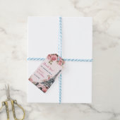 Floral Eiffeltoren Parijs 1e verjaardag Cadeaulabel (Met Touw)