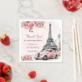 Floral Eiffeltoren Parijs 1e verjaardag Servet (Insitu)