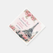 Floral Eiffeltoren Parijs 1e verjaardag Servet (Hoek)