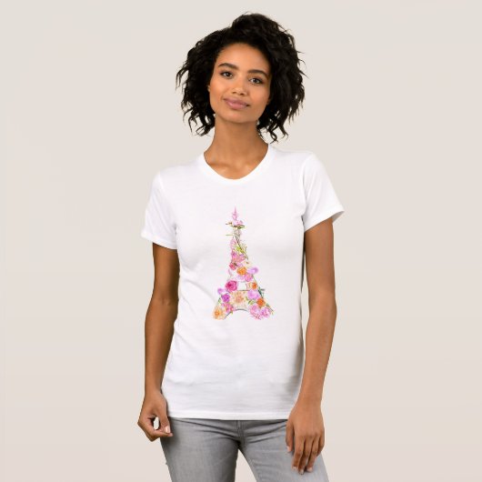 Floral eiffeltoren t-shirt (Voorkant volledig)
