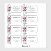 Floral Eigen adres Sticker (Vel)