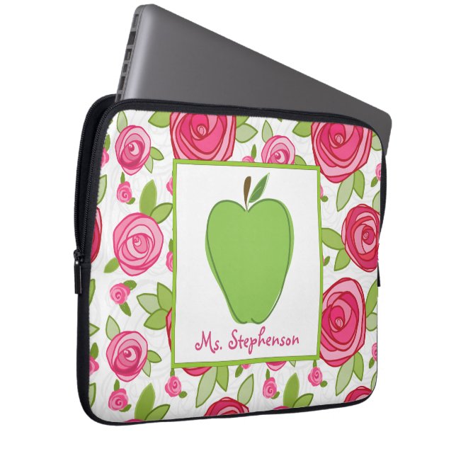 Floral Electronics Bag voor leraren Laptop Sleeve (Voorkant Rechts)