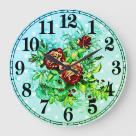 Floral Elegance 10.75" Round Acrylic Wall Clock Grote Klok