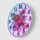 Floral Elegance 10.75" Round Acrylic Wall Clock Grote Klok (Hoek)
