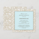Floral Elegance Baptism/Christening Uitnodiging (Voorkant / Achterkant)