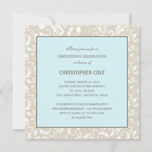 Floral Elegance Baptism/Christening Uitnodiging
