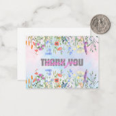 Floral Elegance bedankje Notitiekaartje (Voorkant / Achterkant in situ)