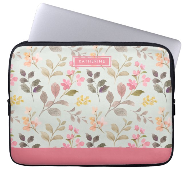 Floral Elegance Boho Stylish Cute  Laptop Sleeve (Voorkant)
